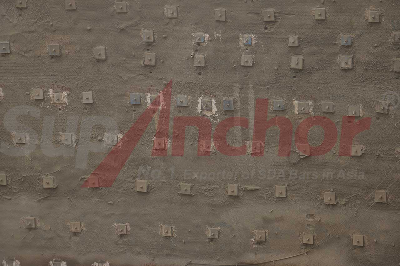 Construction site using SupAnchor self drilling anchor system