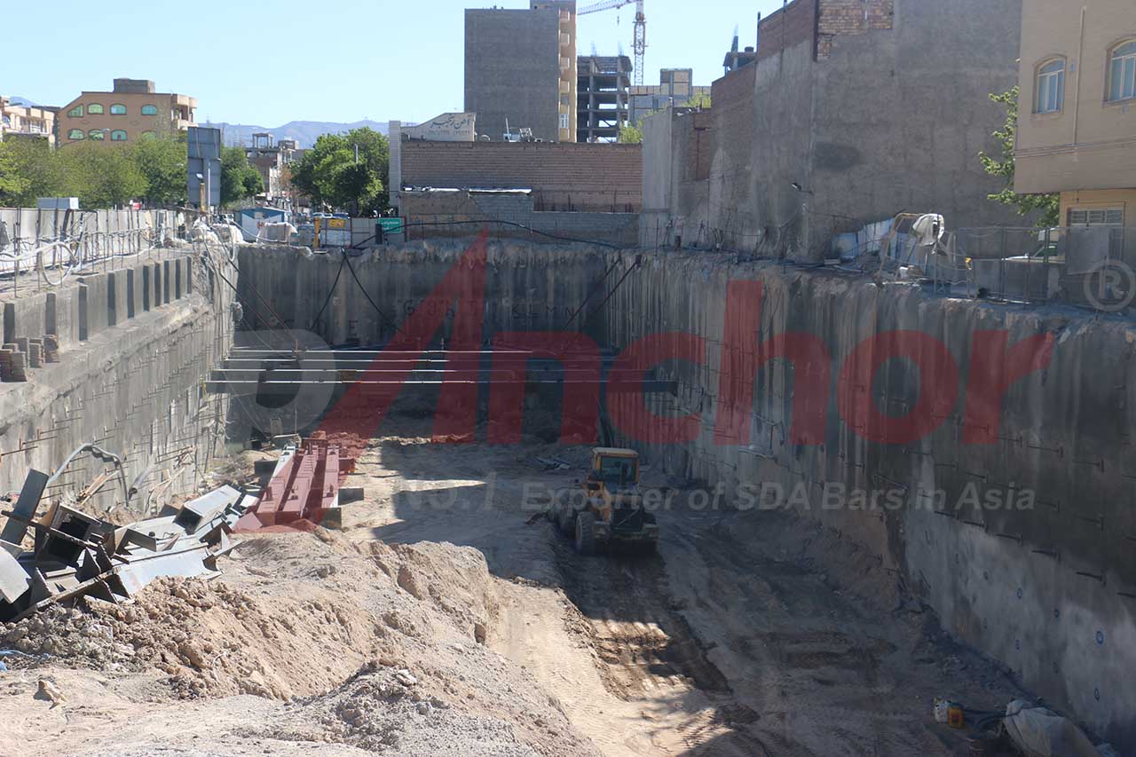 Construction site using SupAnchor self drilling anchor system