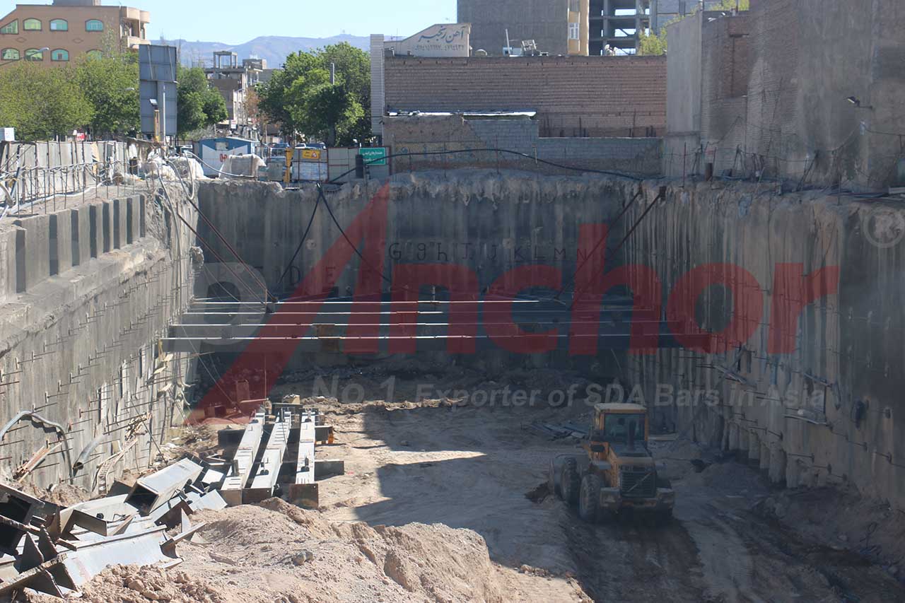 Construction site using SupAnchor self drilling anchor system