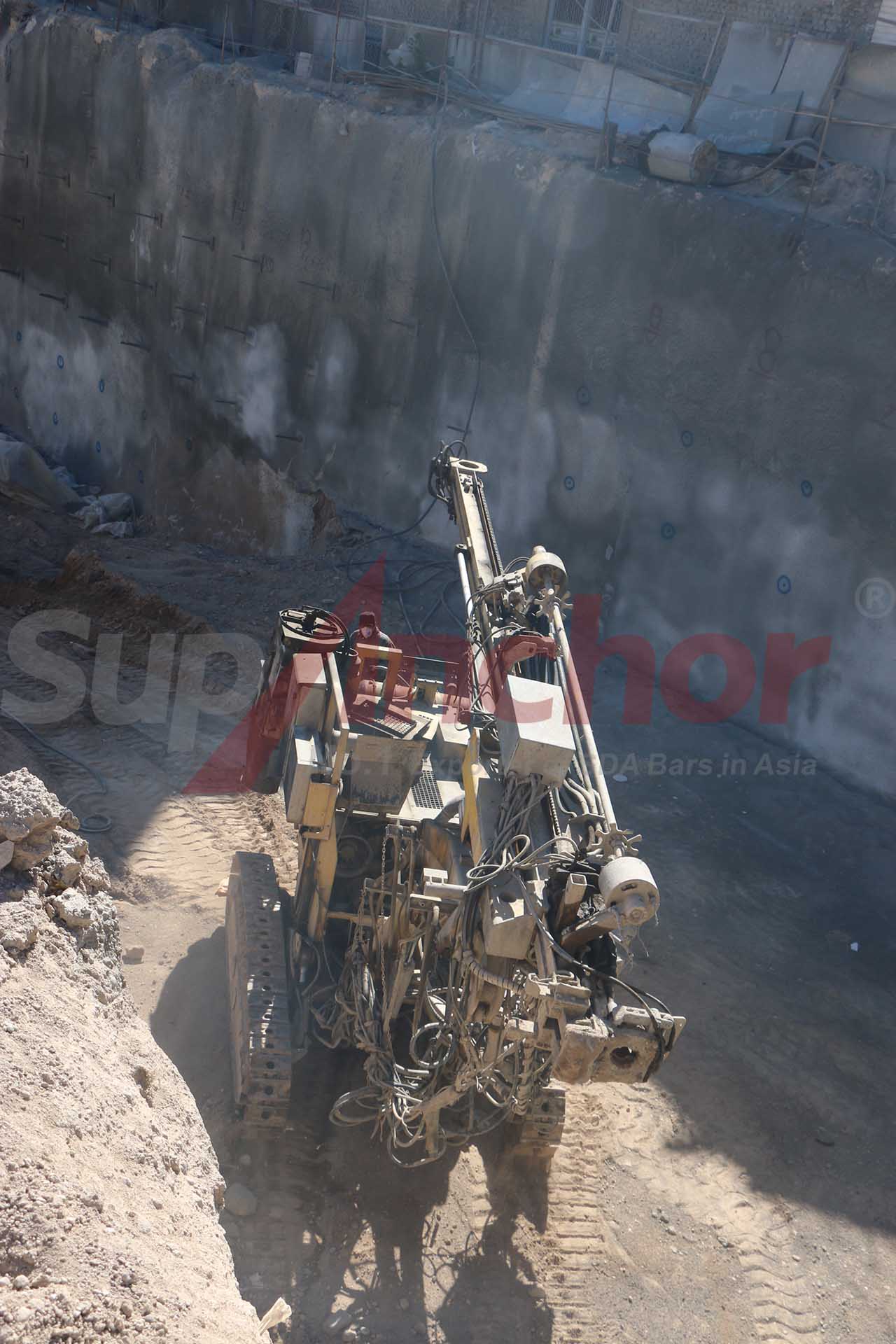 Construction site using SupAnchor self drilling anchor system