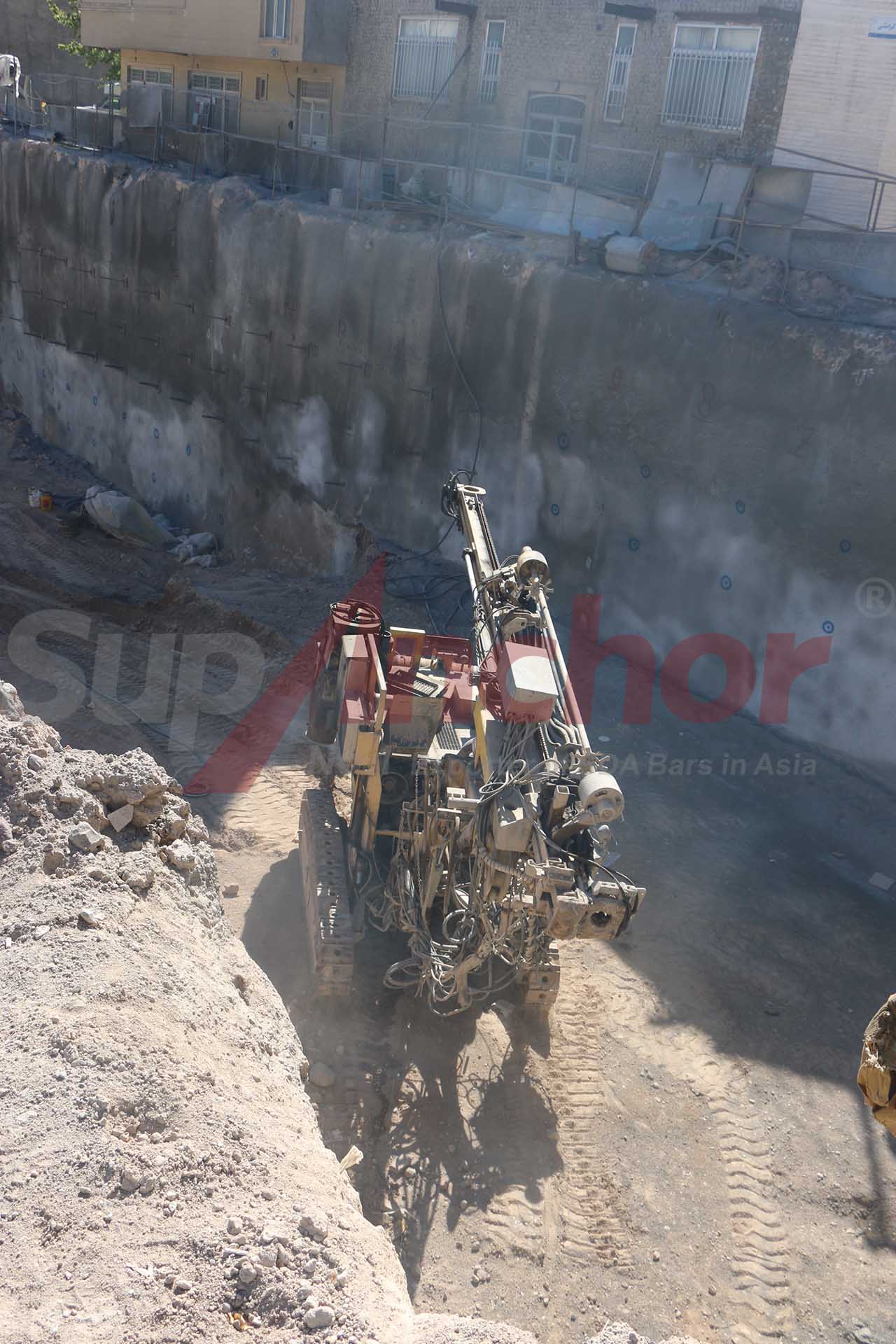 Construction site using SupAnchor self drilling anchor system