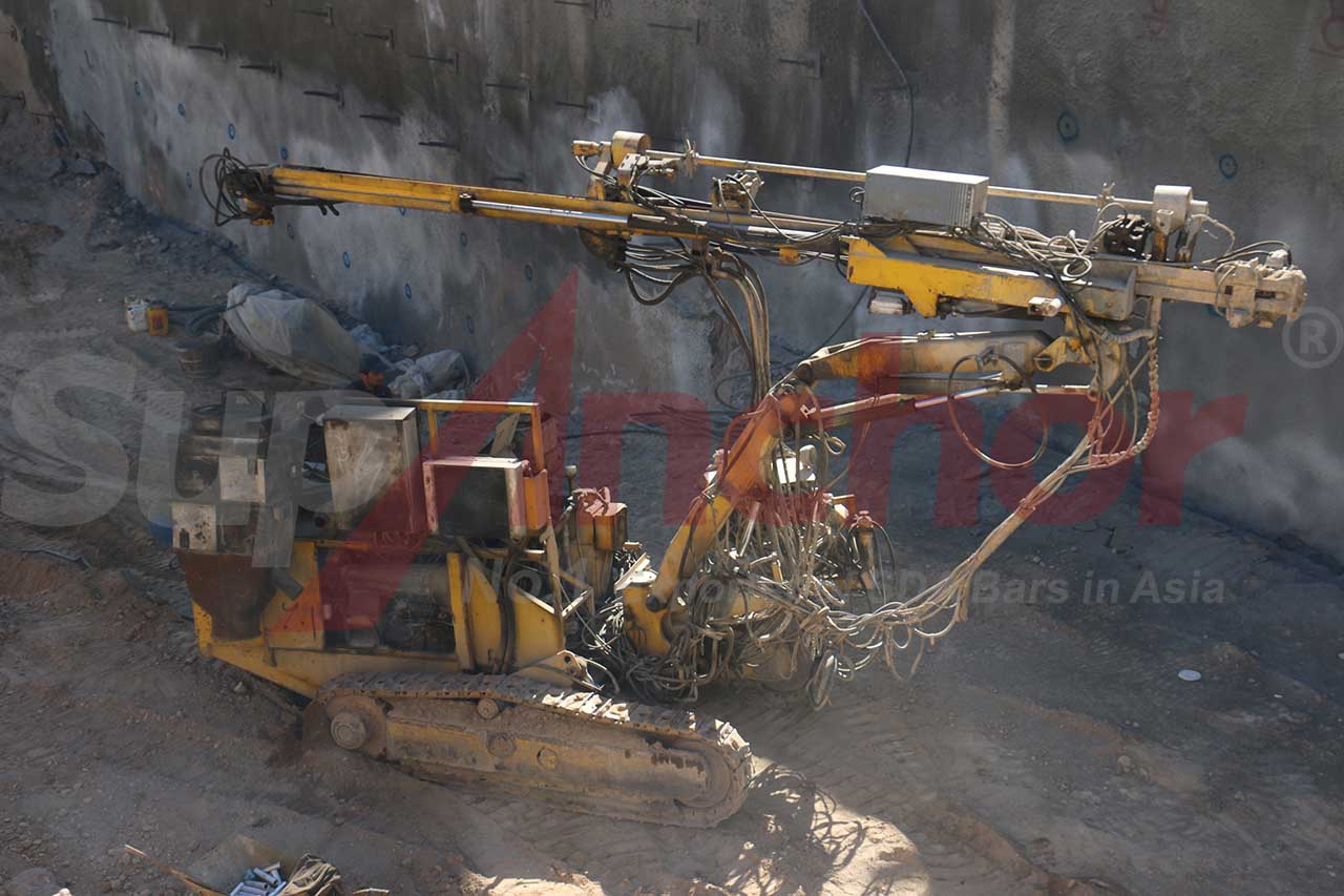 Construction site using SupAnchor self drilling anchor system