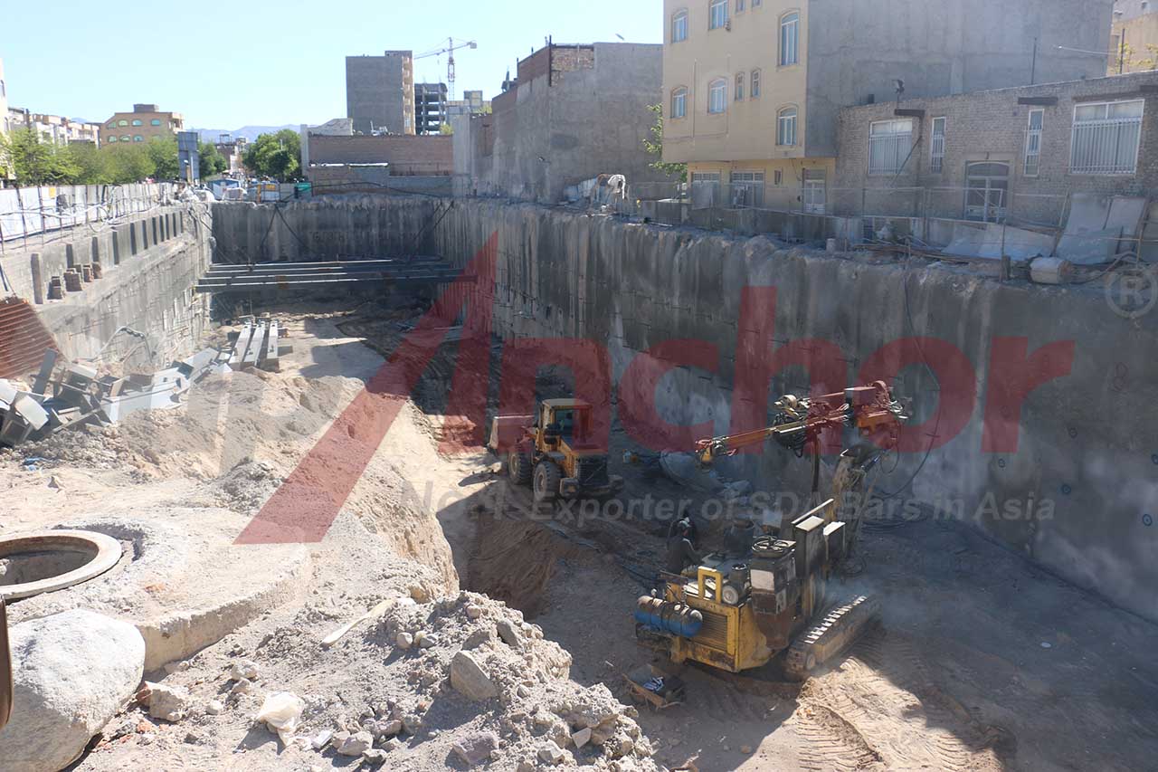 Construction site using SupAnchor self drilling anchor system