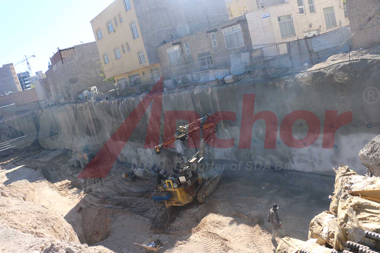 Construction site using SupAnchor self drilling anchor system