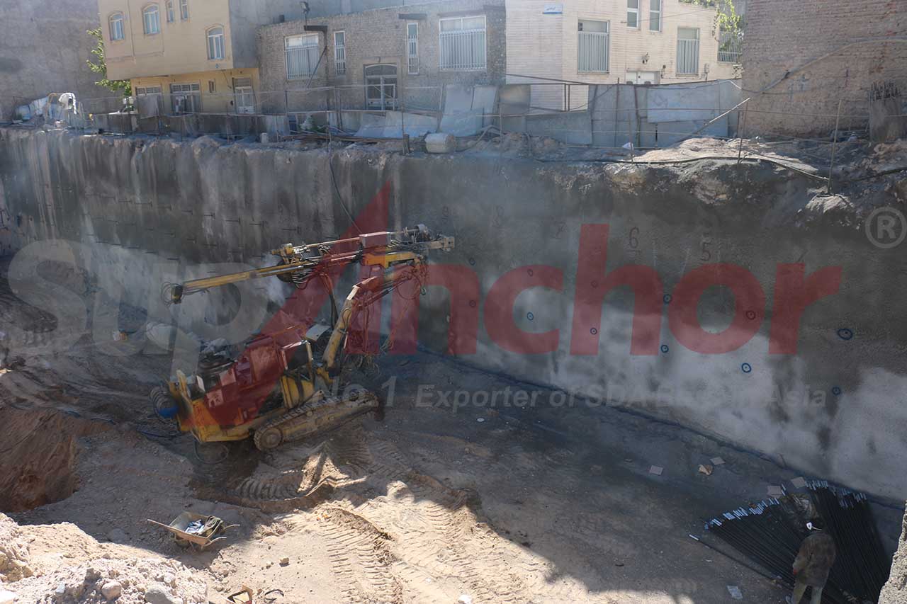 Construction site using SupAnchor self drilling anchor system