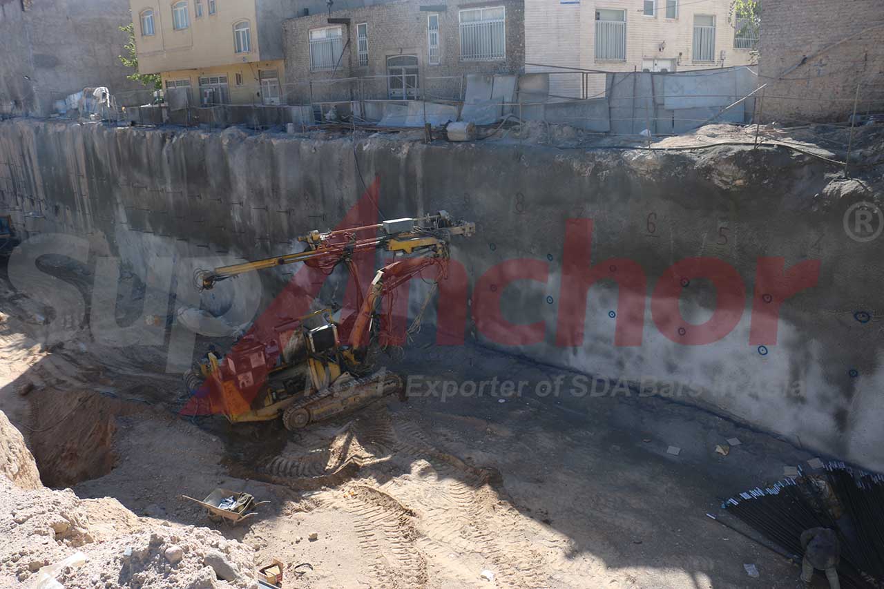 Construction site using SupAnchor self drilling anchor system