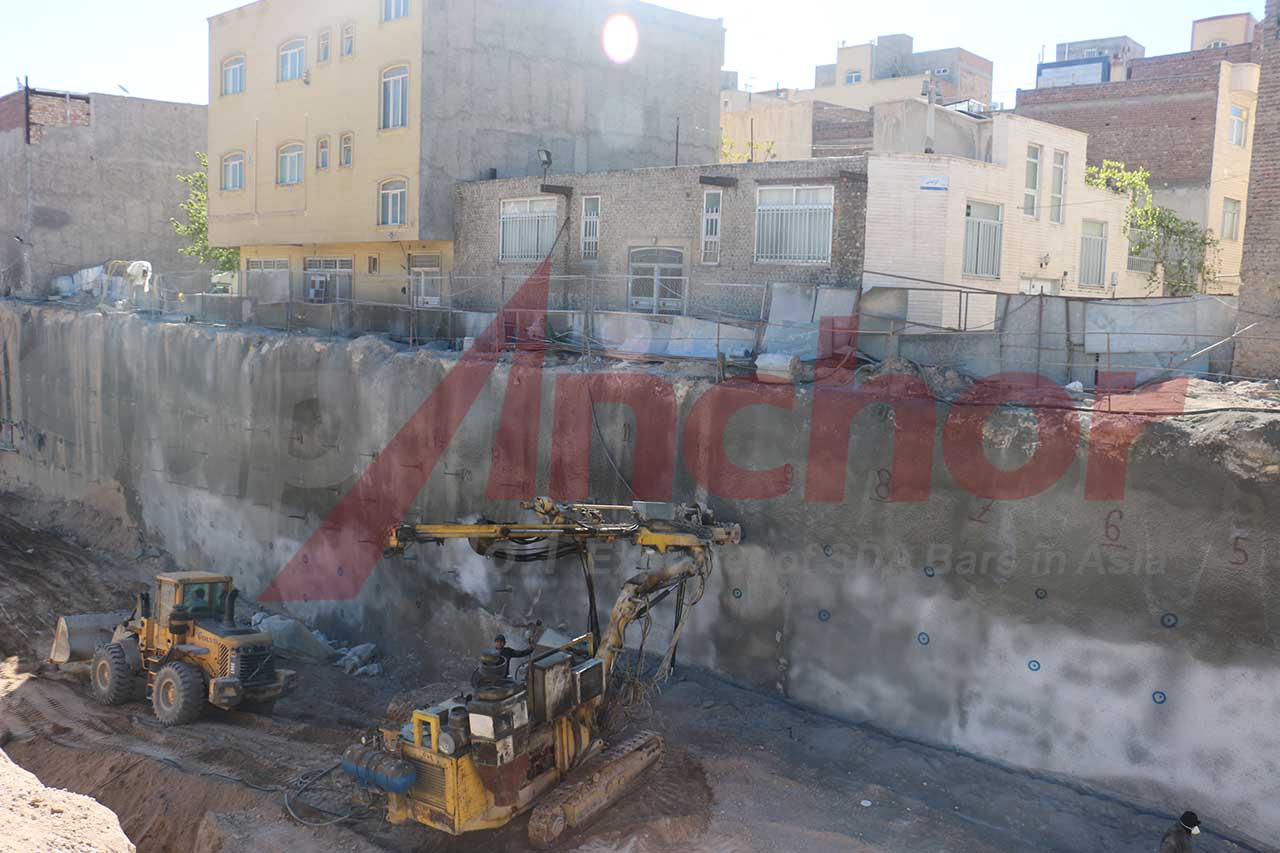 Construction site using SupAnchor self drilling anchor system