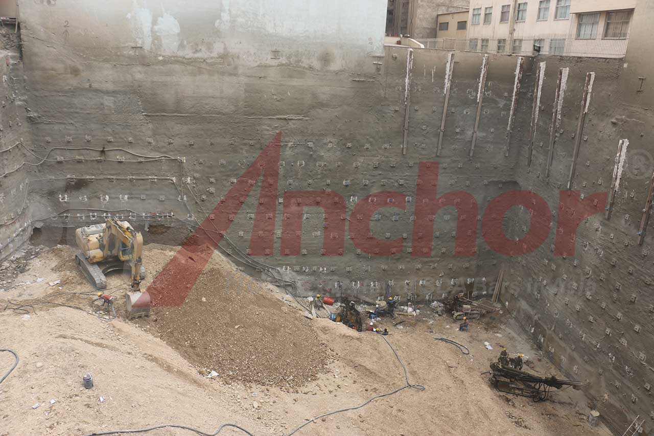 Construction site using SupAnchor self drilling anchor system