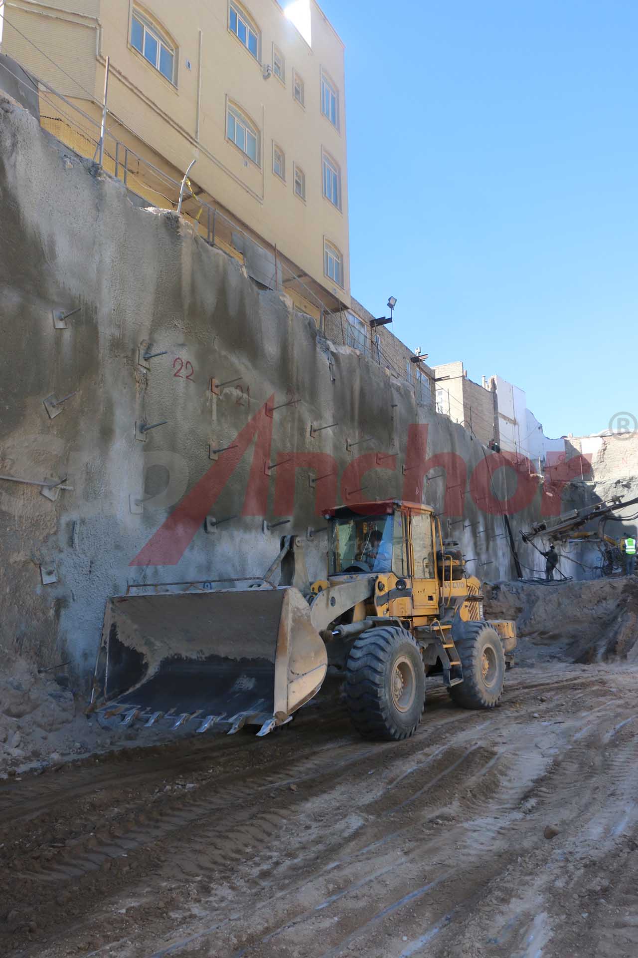 Construction site using SupAnchor self drilling anchor system