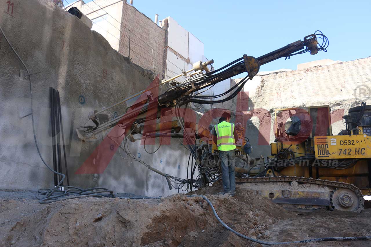 Construction site using SupAnchor self drilling anchor system
