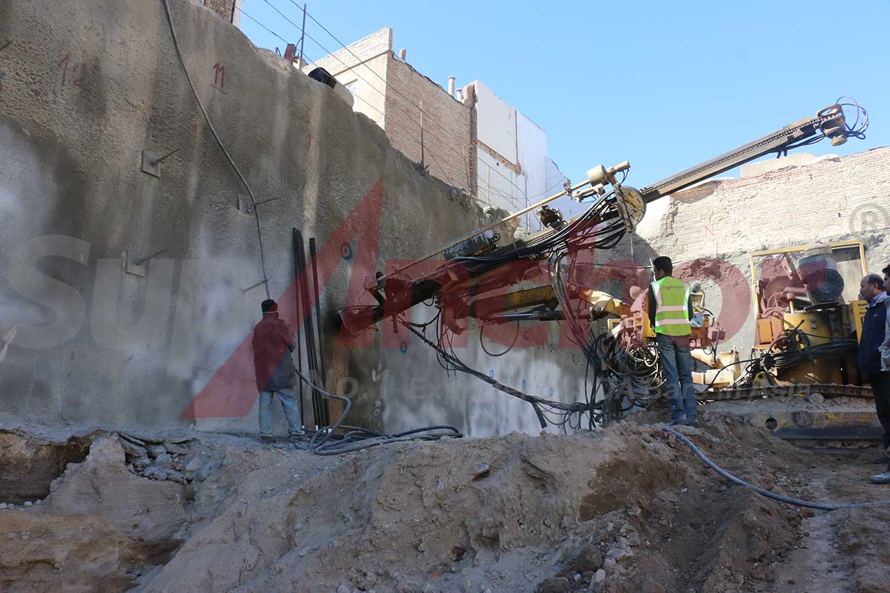 Construction site using SupAnchor self drilling anchor system