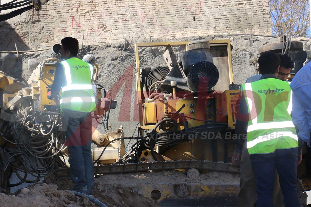Construction site using SupAnchor self drilling anchor system
