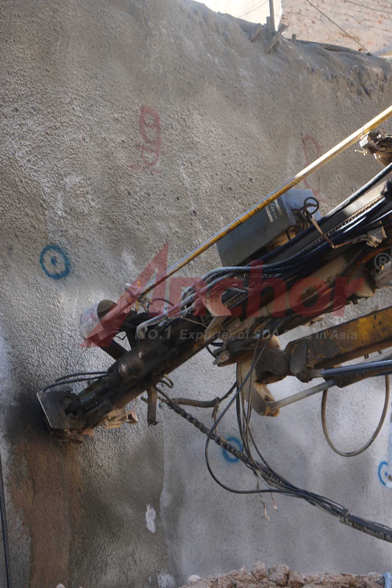 Construction site using SupAnchor self drilling anchor system