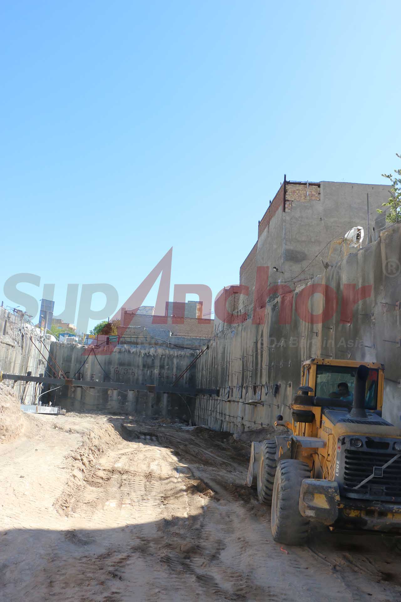 Construction site using SupAnchor self drilling anchor system