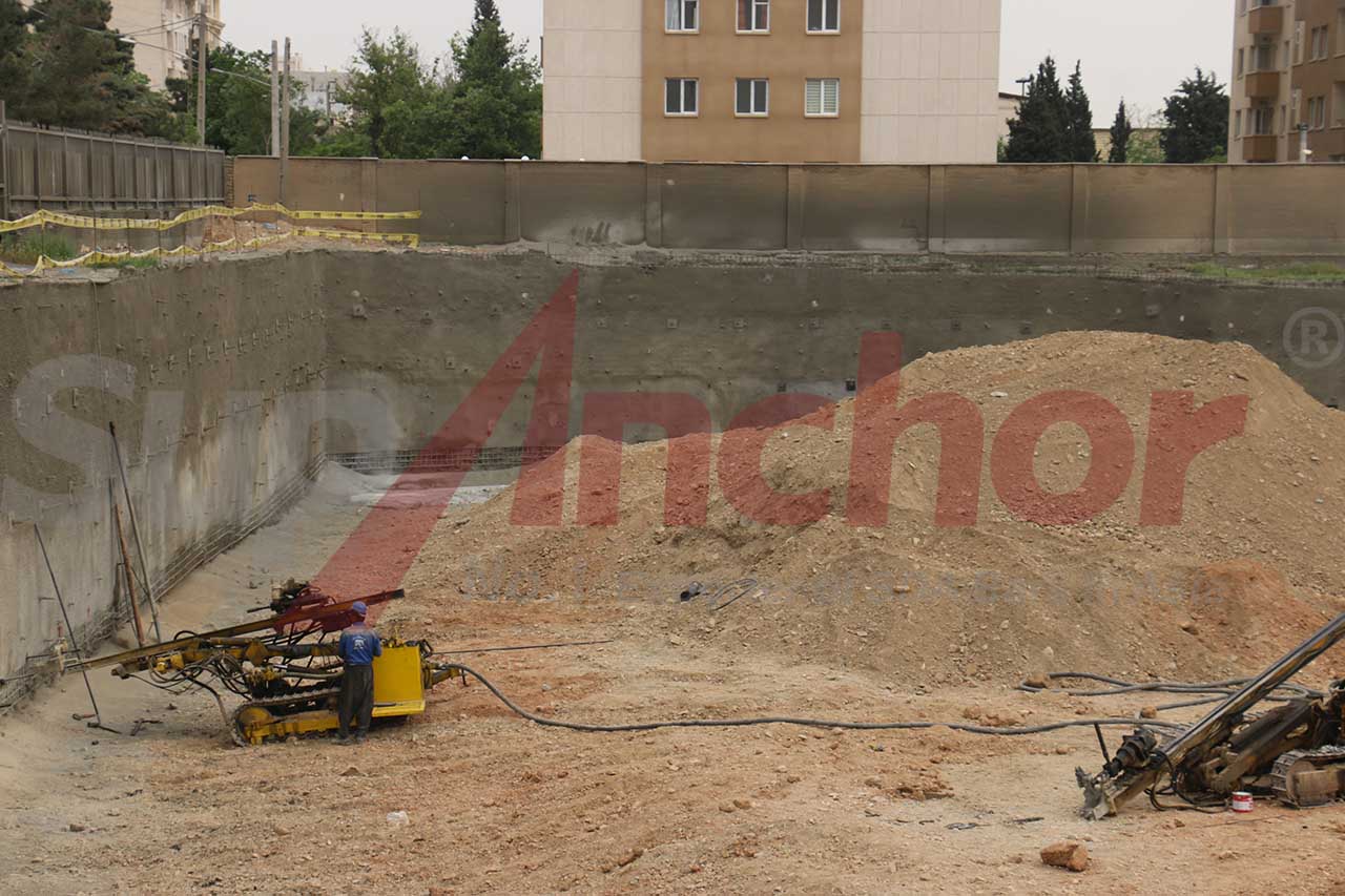 Construction site using SupAnchor self drilling anchor system