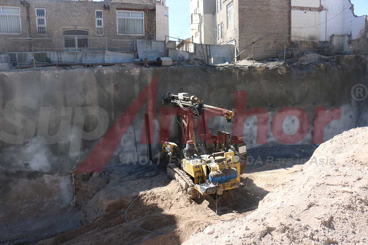 Construction site using SupAnchor self drilling anchor system