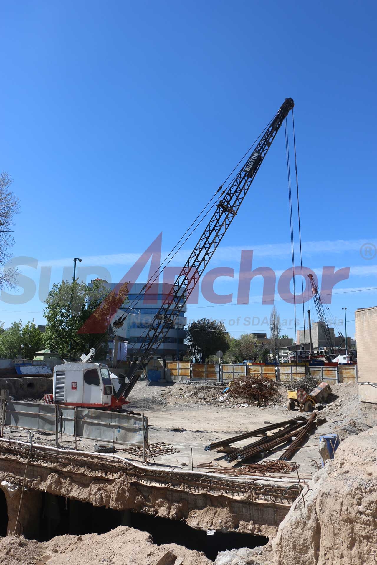 Construction site using SupAnchor self drilling anchor system