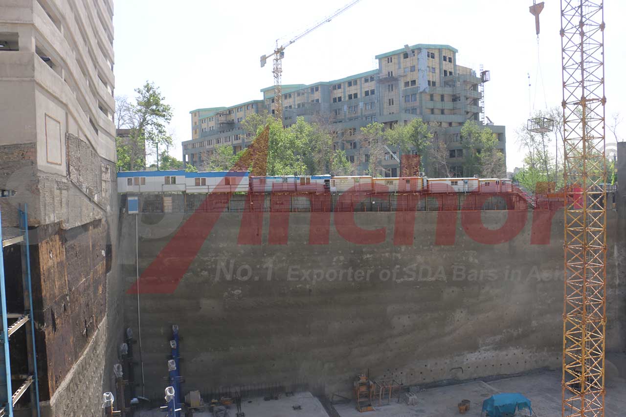Construction site using SupAnchor self drilling anchor system