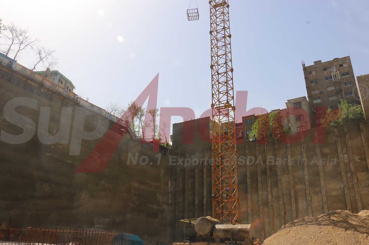 Construction site using SupAnchor self drilling anchor system