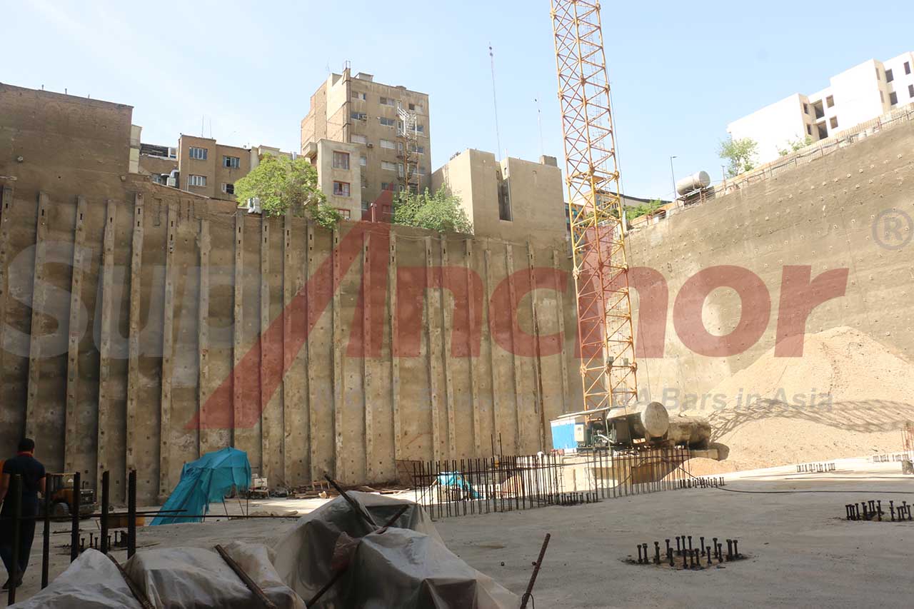 Construction site using SupAnchor self drilling anchor system