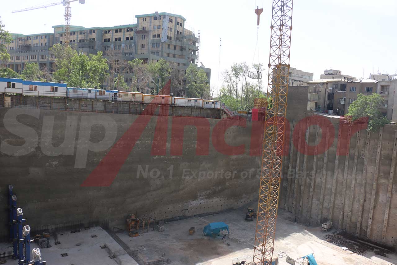Construction site using SupAnchor self drilling anchor system
