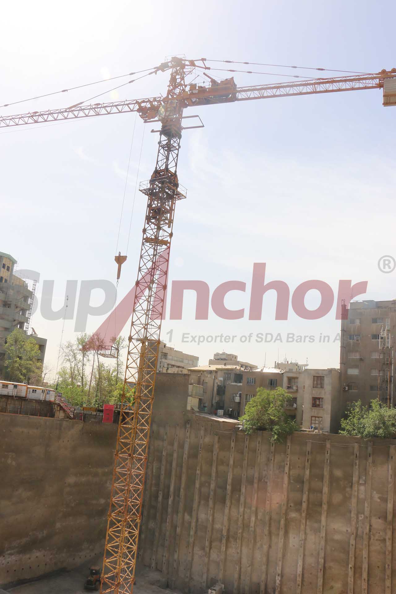 Construction site using SupAnchor self drilling anchor system