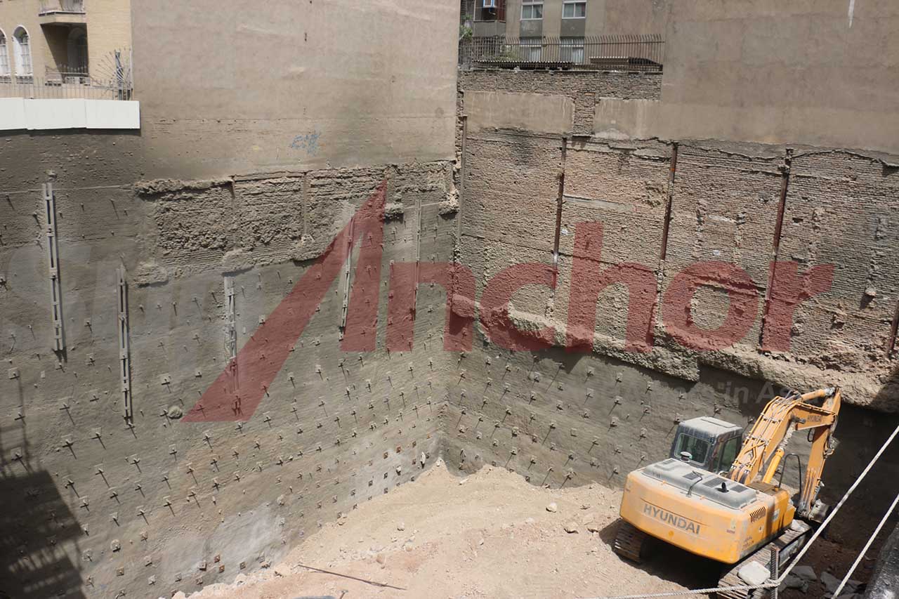 Construction site using SupAnchor self drilling anchor system