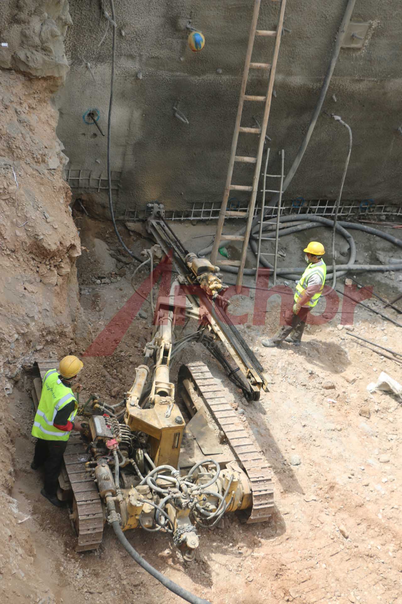 Construction site using SupAnchor self drilling anchor system